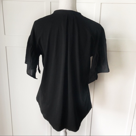 Black Eyelet Ruffle Sleeve Tee - Picture 6 of 8